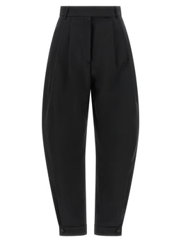 Rohe Schwarze Woll-Freizeithose
