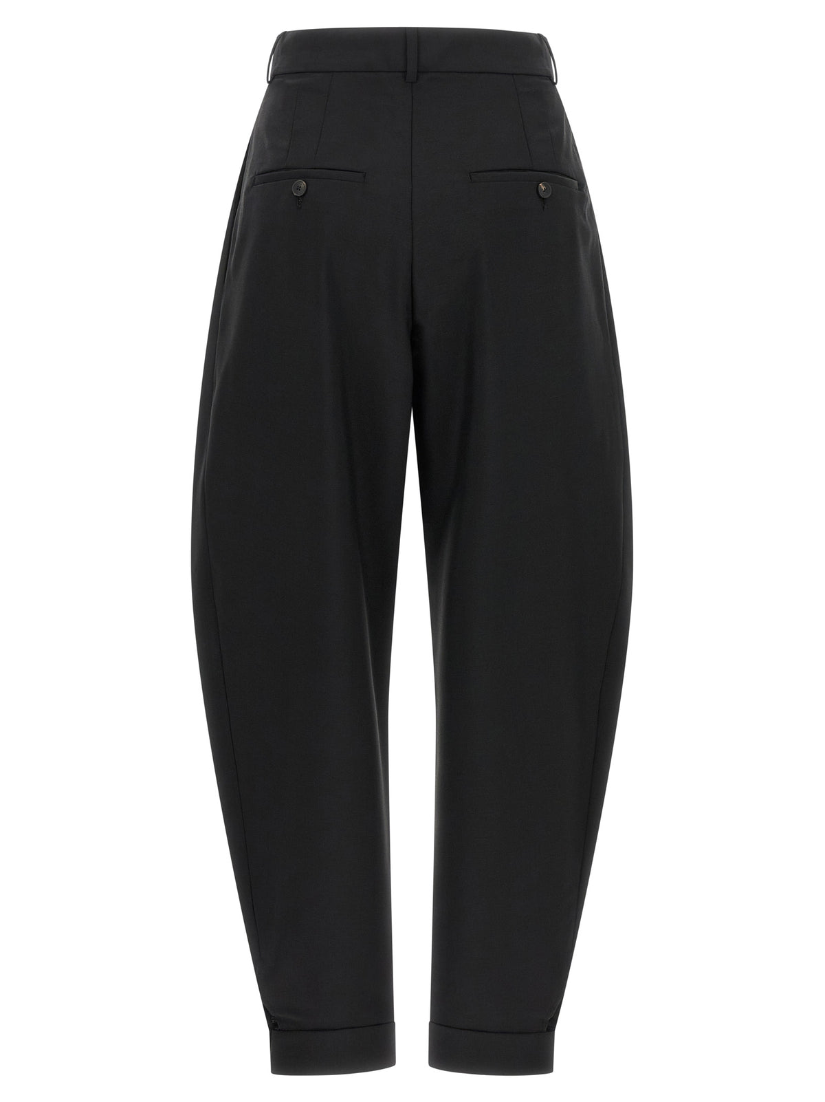 Rohe Schwarze Woll-Freizeithose