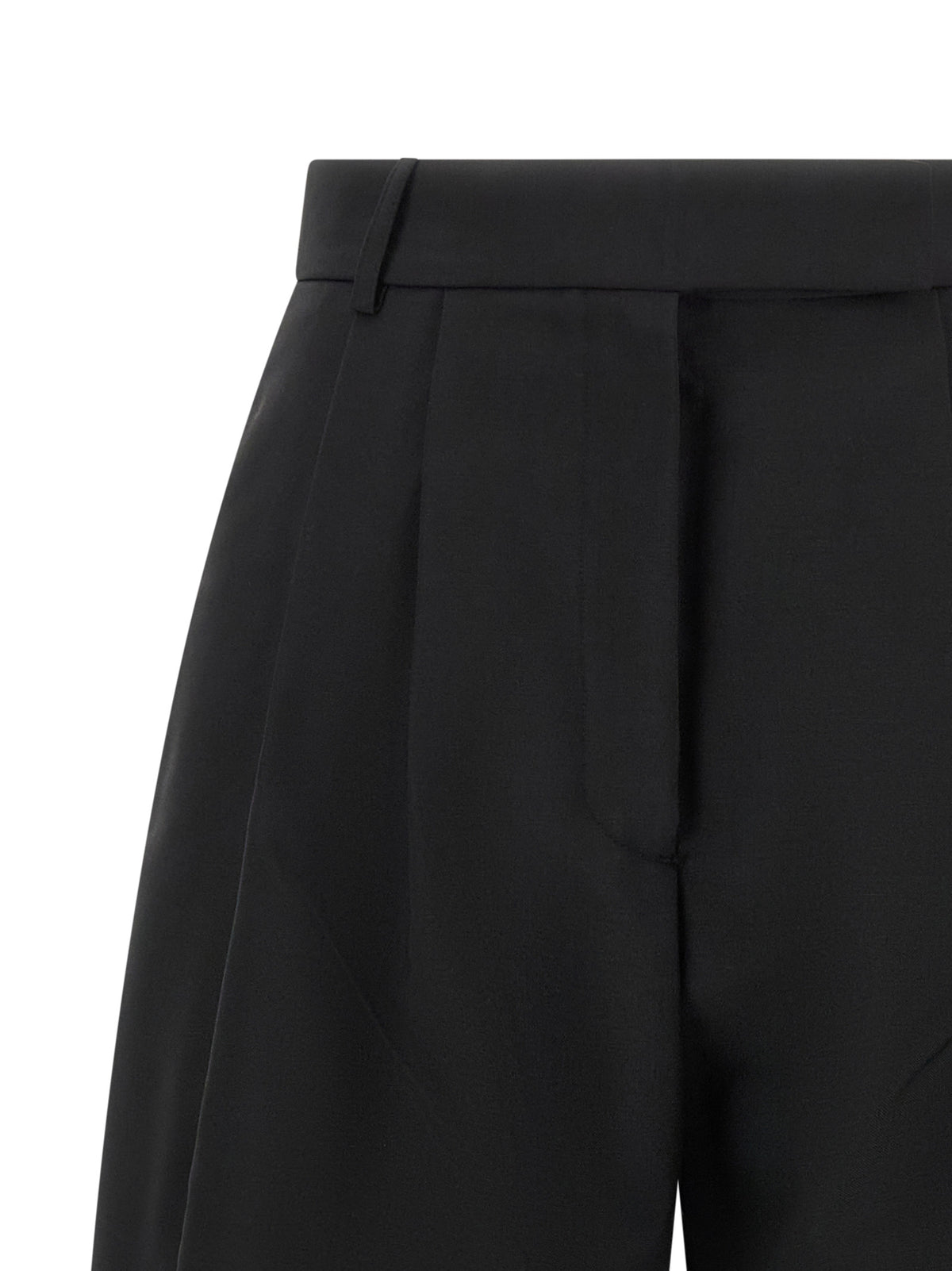 Rohe Schwarze Woll-Freizeithose