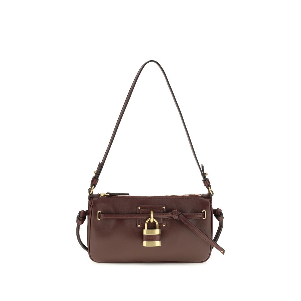 Chloé Schultertasche Bos Taurus aus bordeauxrotem Kalbsleder