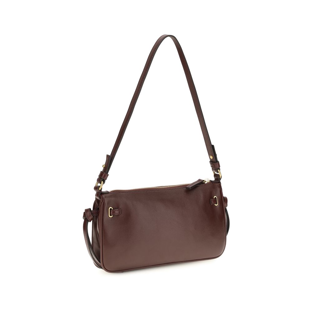 Chloé Schultertasche Bos Taurus aus bordeauxrotem Kalbsleder