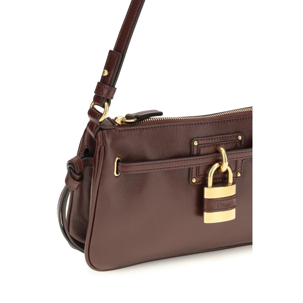 Chloé Schultertasche Bos Taurus aus bordeauxrotem Kalbsleder