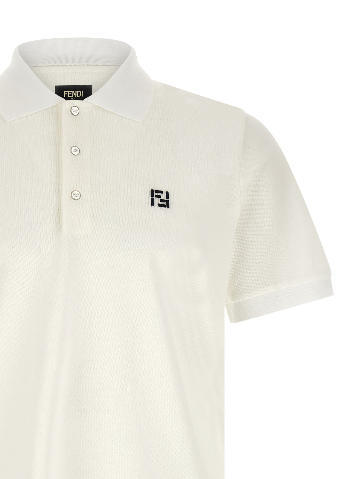 Fendi Weißes Poloshirt aus Baumwolle