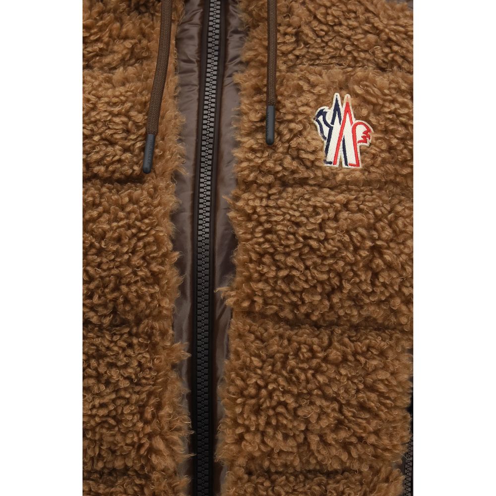 Moncler Grenoble Braune Polyamid-Weste ohne Ärmel