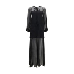 Forte_Forte Schwarzes Viskose-Freizeitkleid