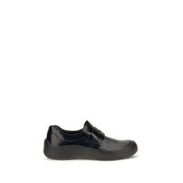 Prada Schwarze "Bos Taurus" Kalbsleder Loafer zum Hineinschlüpfen