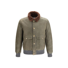 Brunello Cucinelli Zweifarbige Kaschmir-Bomberjacke