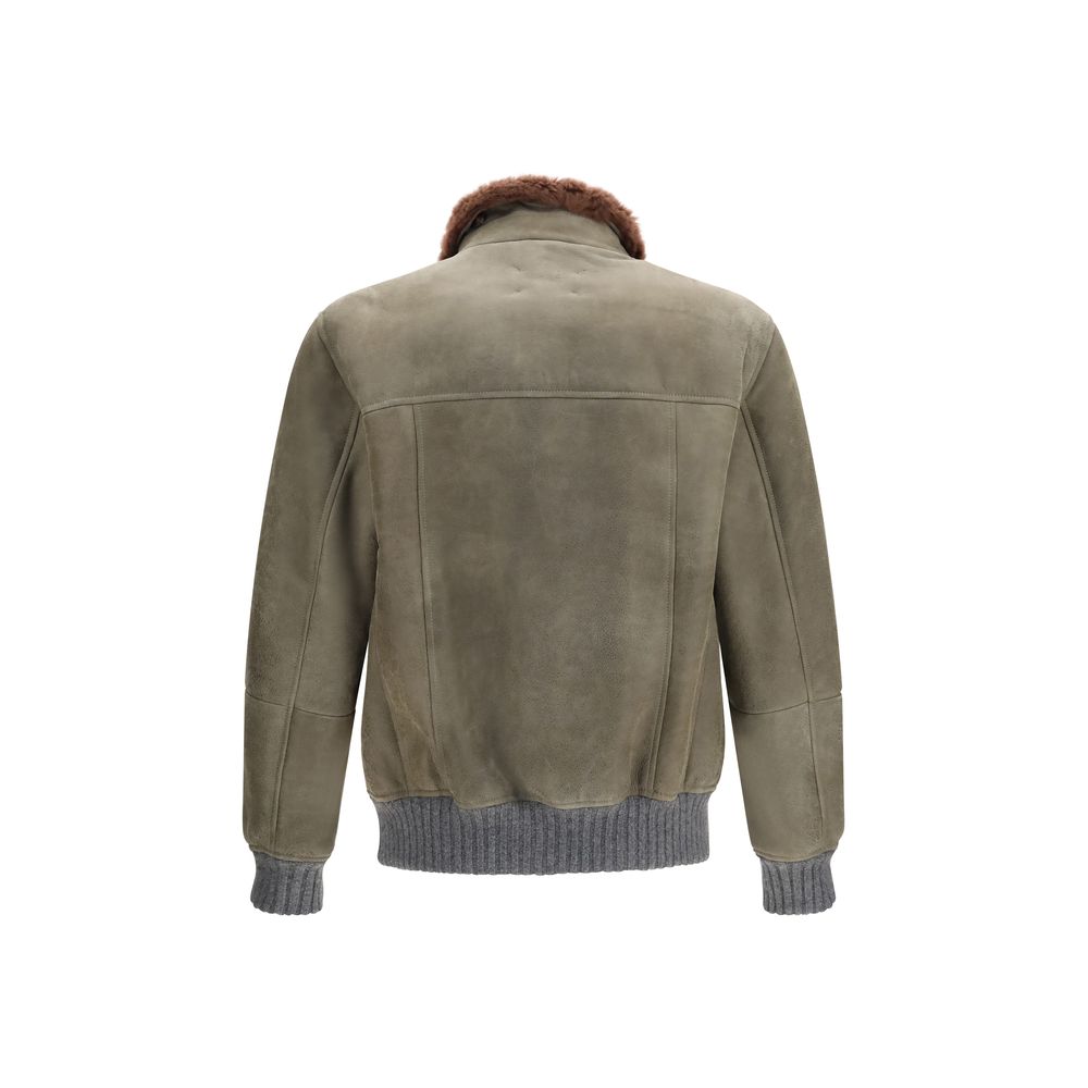 Brunello Cucinelli Zweifarbige Kaschmir-Bomberjacke