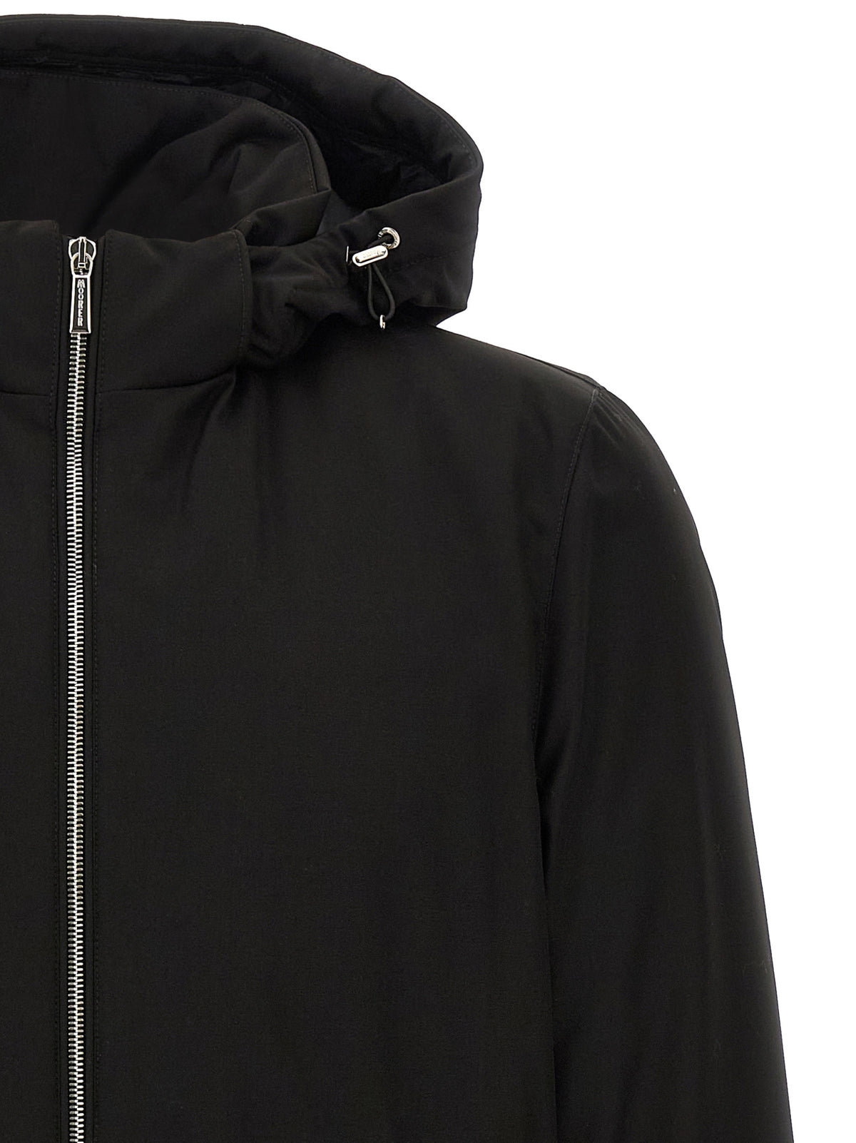 MooRER Schwarze Wolljacke in voller Länge