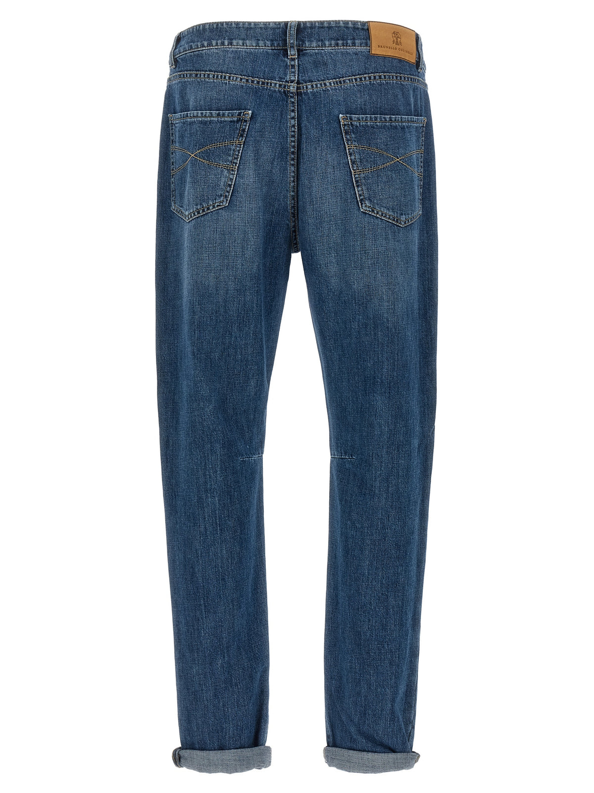 Brunello Cucinelli Blaue Jeans aus Baumwolle im geraden Schnitt