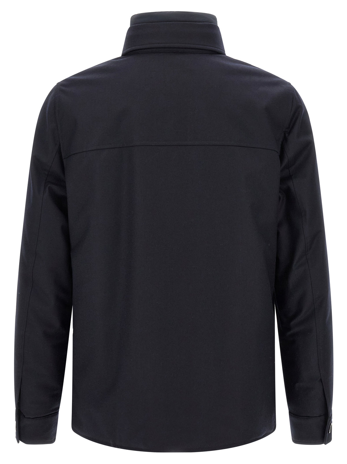 MooRER Blaue Wolljacke in voller Länge