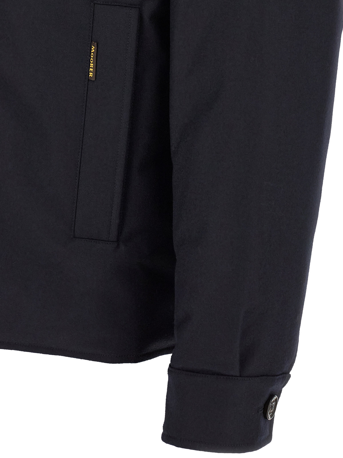 MooRER Blaue Wolljacke in voller Länge