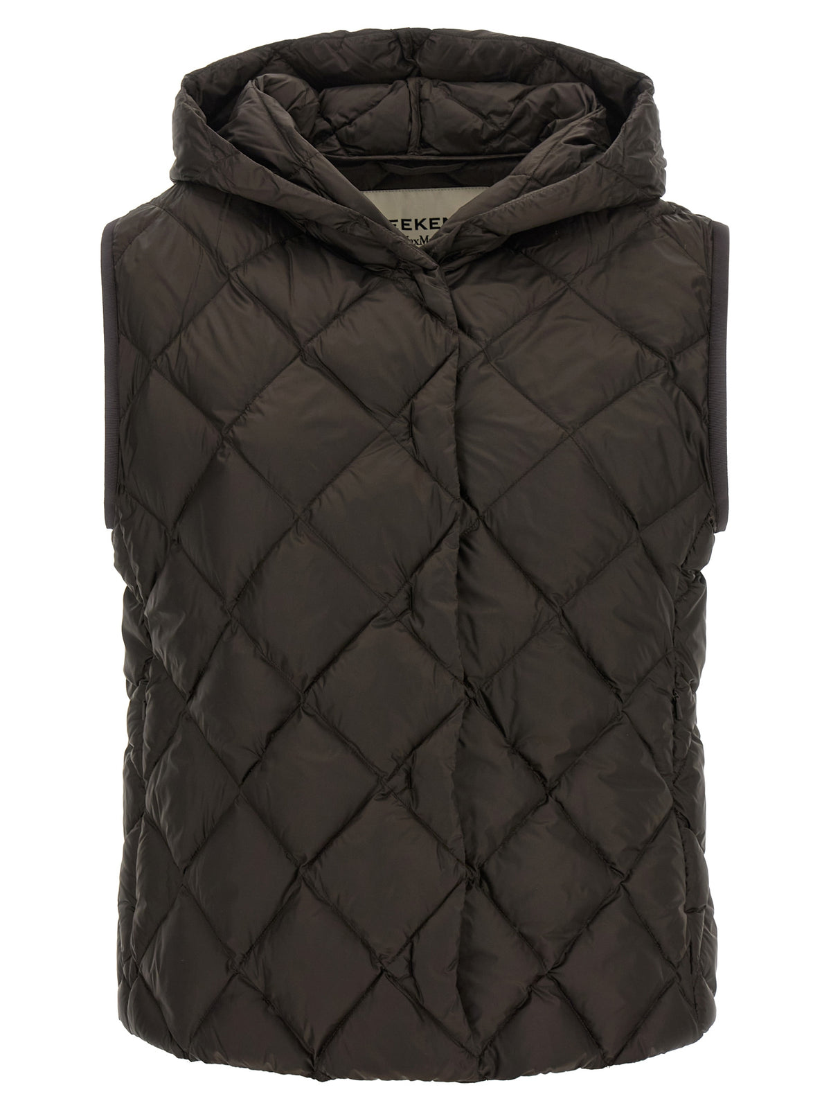 Max Mara Braune ärmellose Jacke aus Polyester
