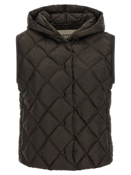 Max Mara Braune ärmellose Jacke aus Polyester