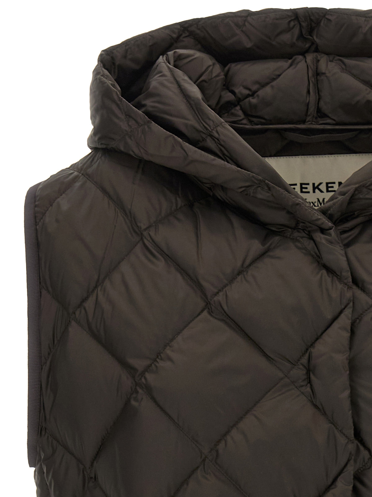 Max Mara Braune ärmellose Jacke aus Polyester