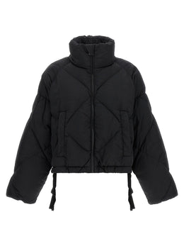 Max Mara Schwarze Polyamid-Jacke in voller Länge