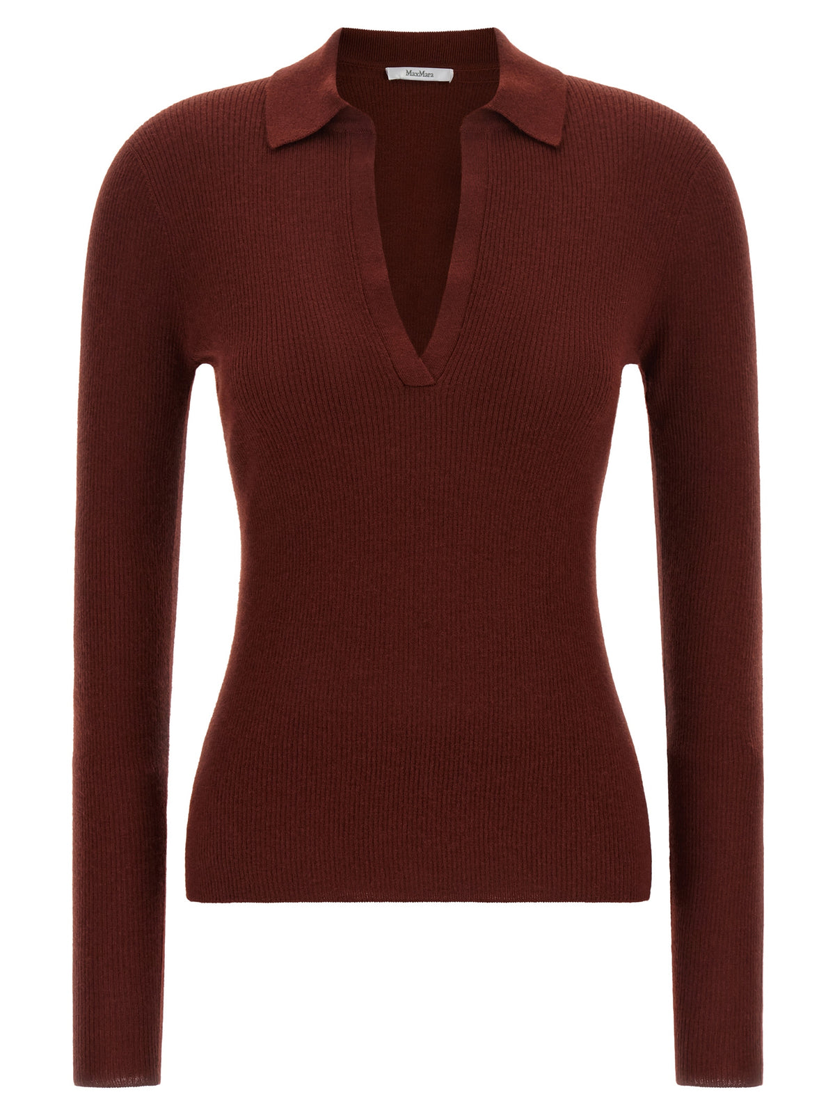 Max Mara Bordeaux Kaschmir Poloshirt