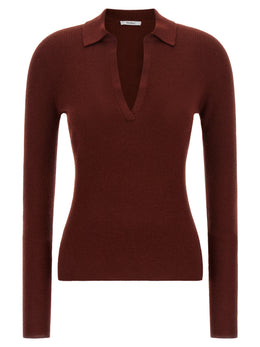 Max Mara Bordeaux Kaschmir Poloshirt