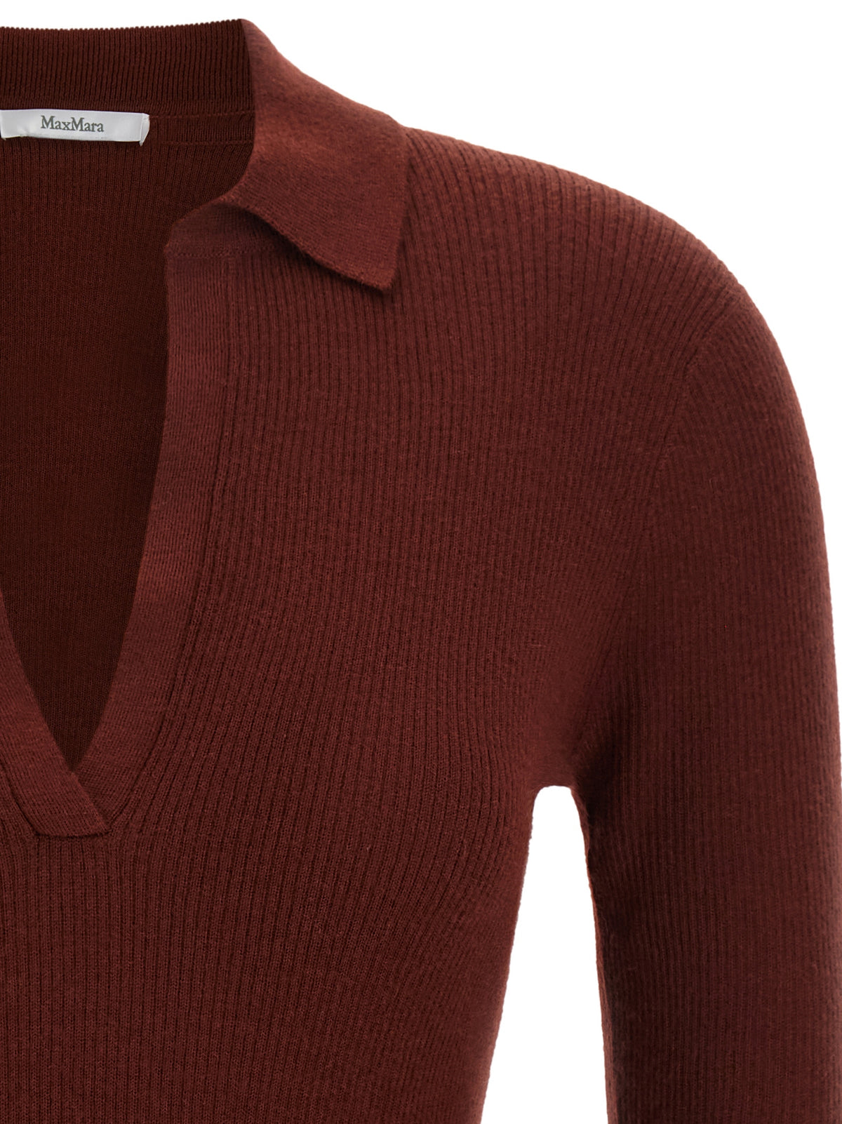 Max Mara Bordeaux Kaschmir Poloshirt