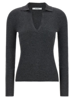 Max Mara Graues Kaschmir-Poloshirt