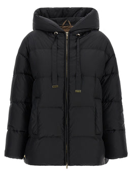 Max Mara Schwarze Polyamid-Jacke in voller Länge