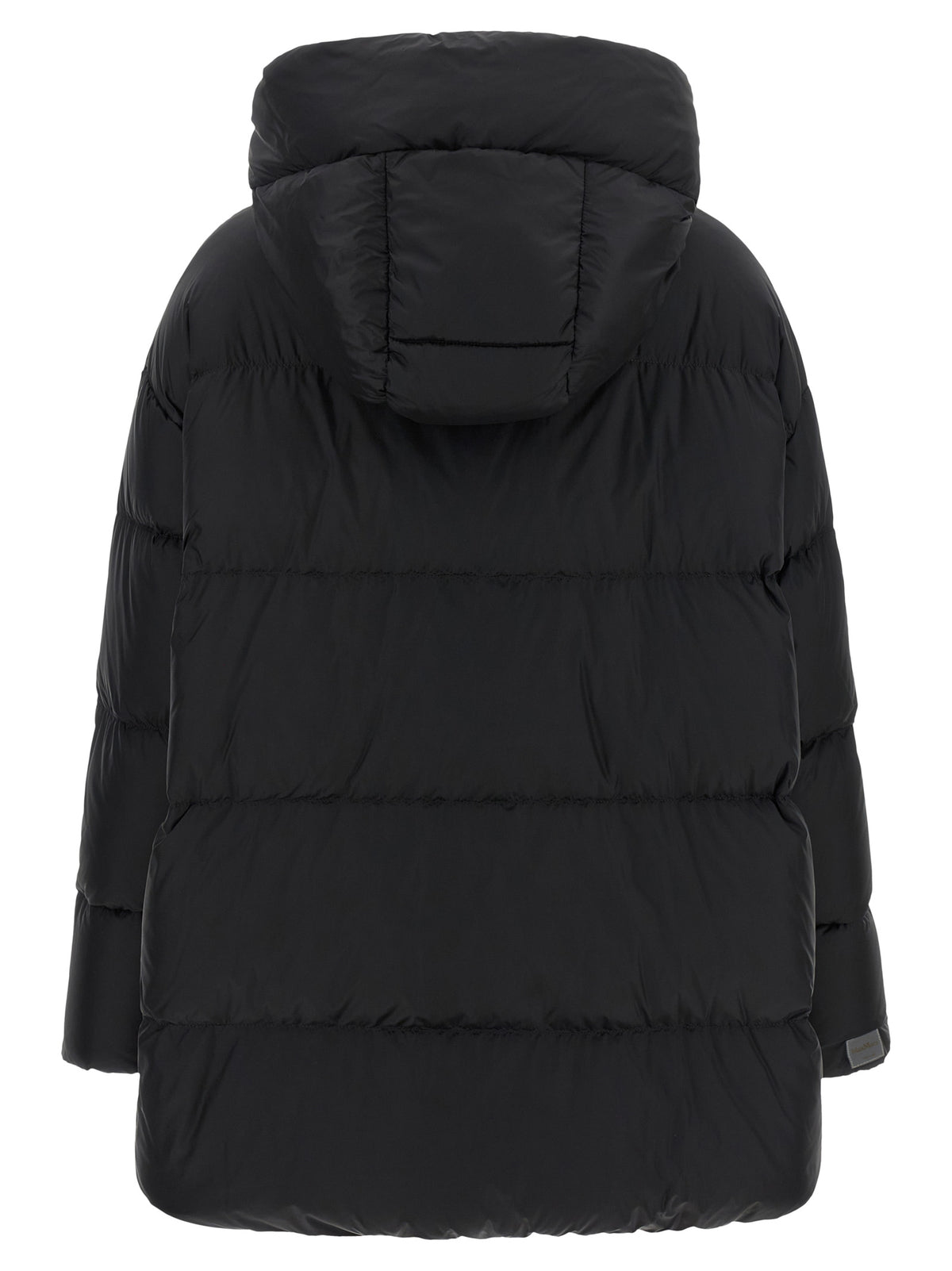 Max Mara Schwarze Polyamid-Jacke in voller Länge