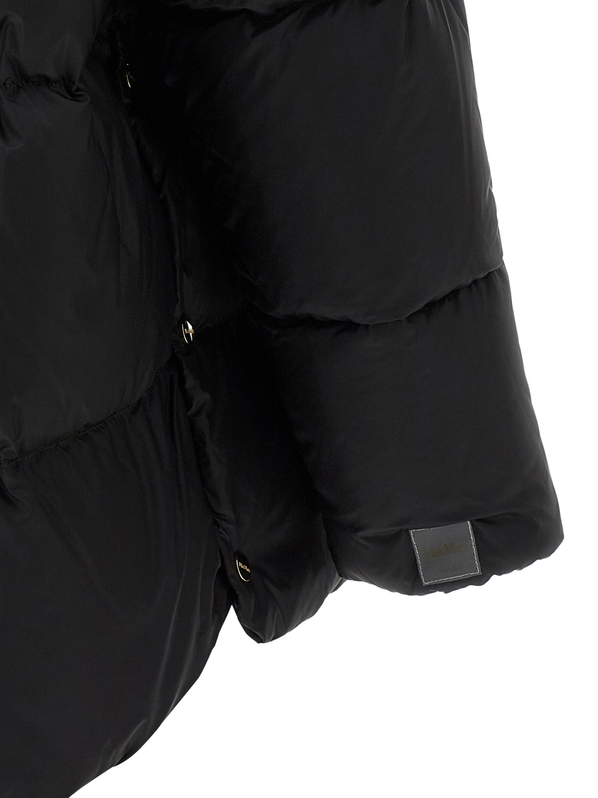 Max Mara Schwarze Polyamid-Jacke in voller Länge
