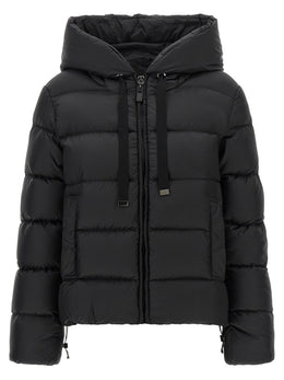 Max Mara Schwarze Polyester-Jacke in voller Länge