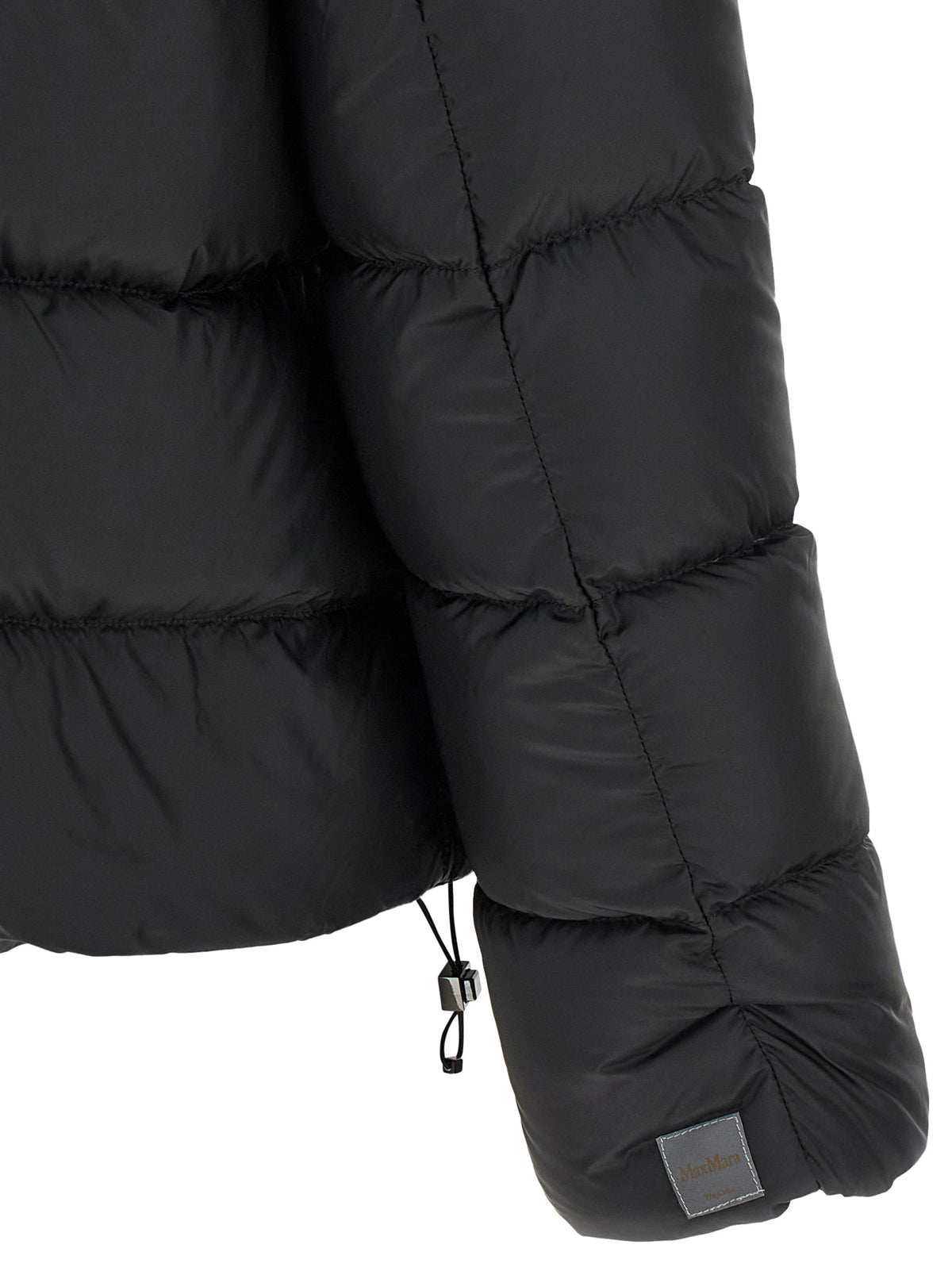 Max Mara Schwarze Polyester-Jacke in voller Länge