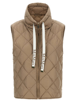 Max Mara Beige Polyamid Ärmellose Jacke