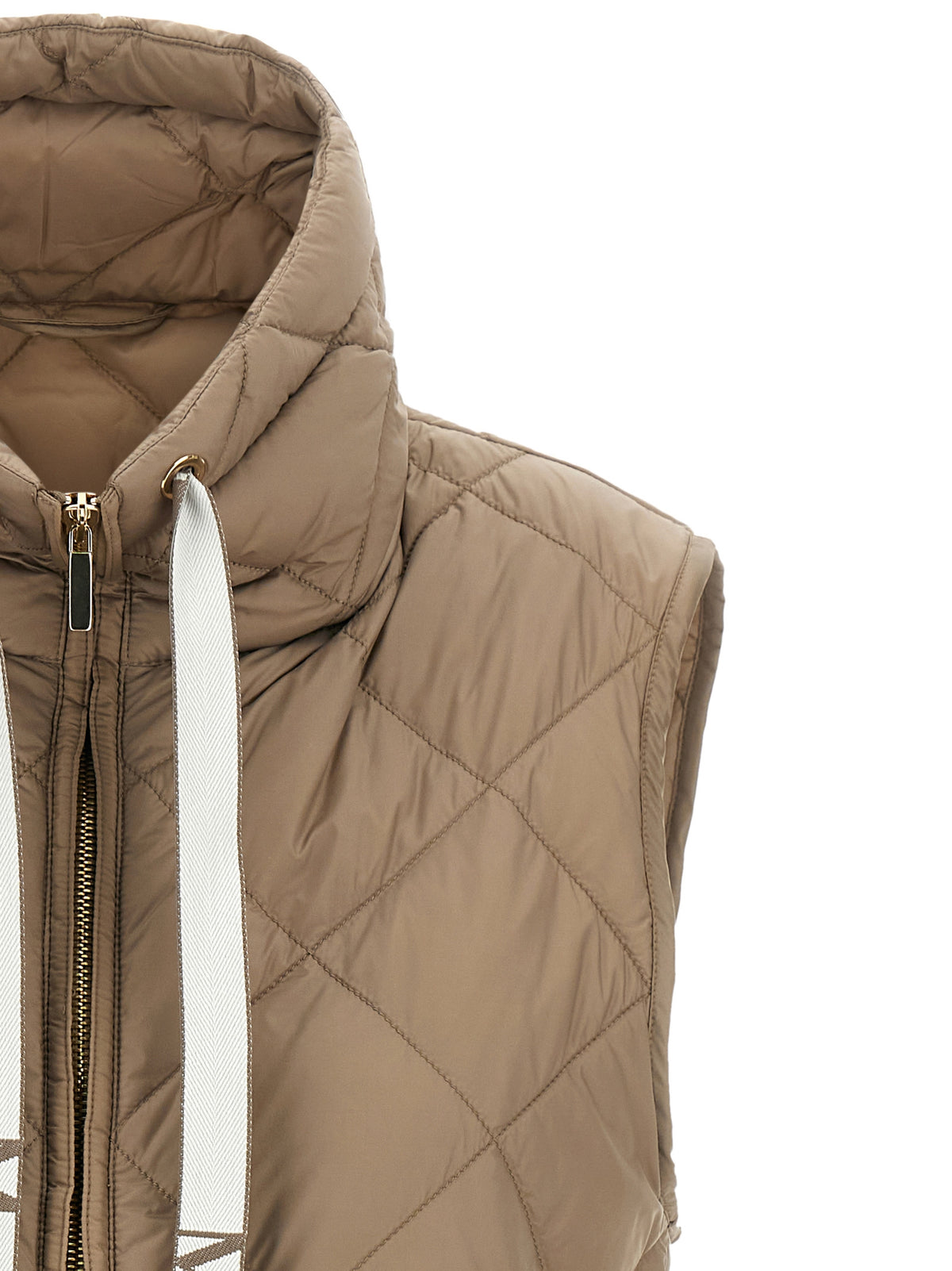 Max Mara Beige Polyamid Ärmellose Jacke