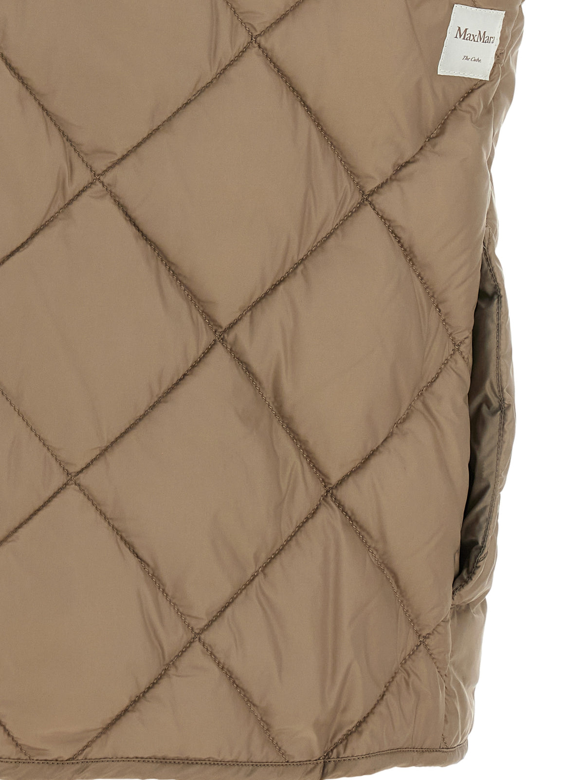 Max Mara Beige Polyamid Ärmellose Jacke