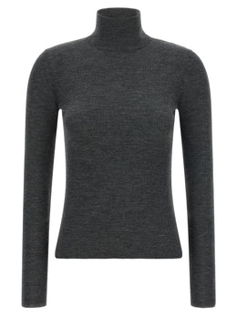Max Mara Grauer Cardigan aus reiner Schurwolle