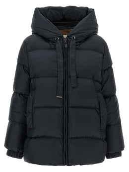 Max Mara Blaue Polyester-Jacke in voller Länge