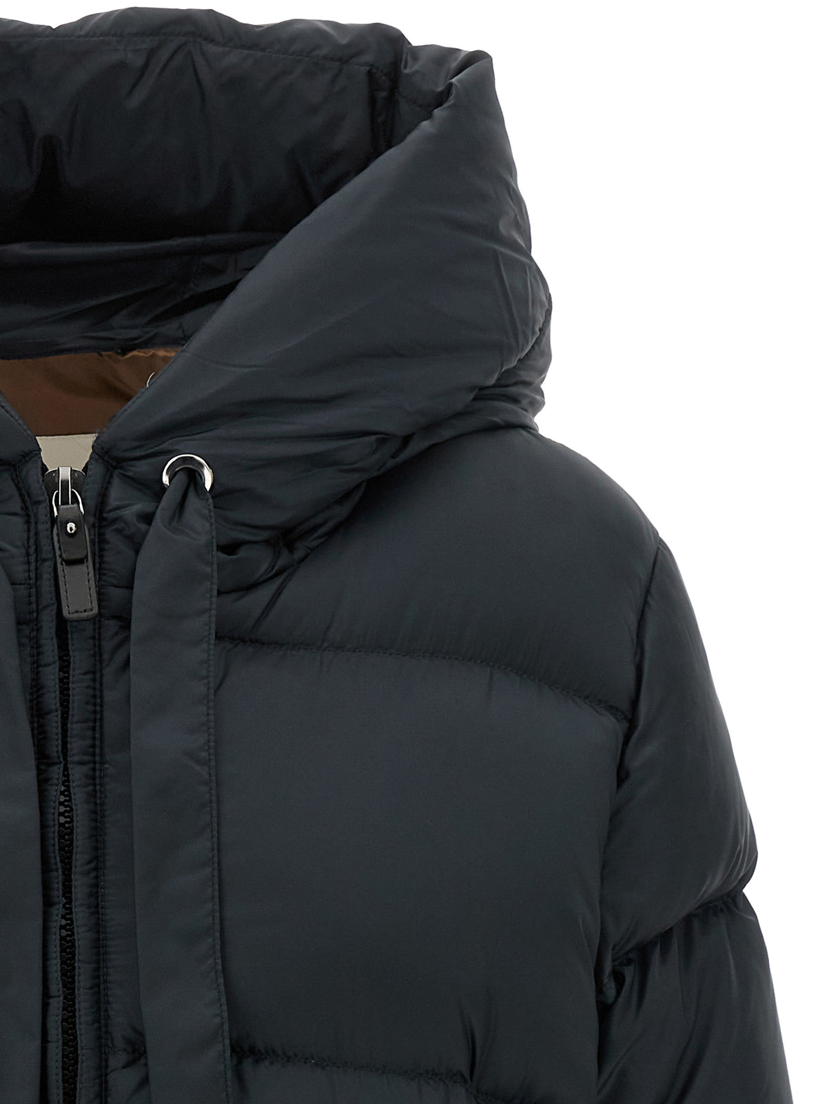 Max Mara Blaue Polyester-Jacke in voller Länge