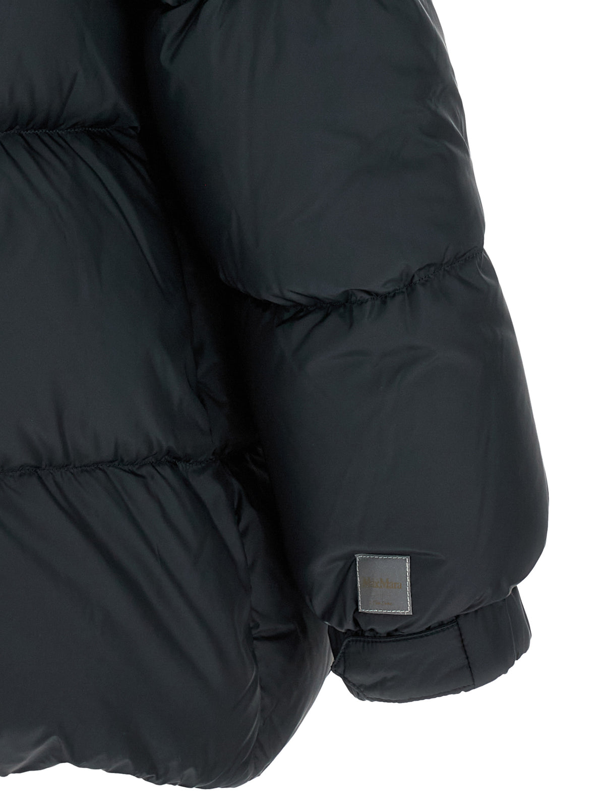 Max Mara Blaue Polyester-Jacke in voller Länge