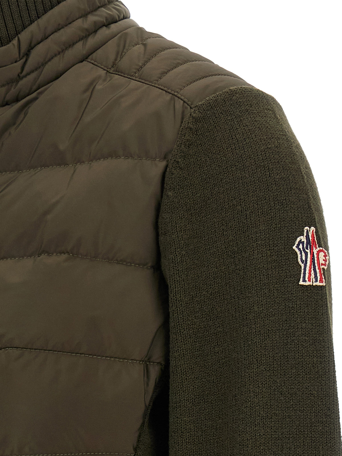 Moncler Grenoble Zweifarbige Polyamid-Strickjacke