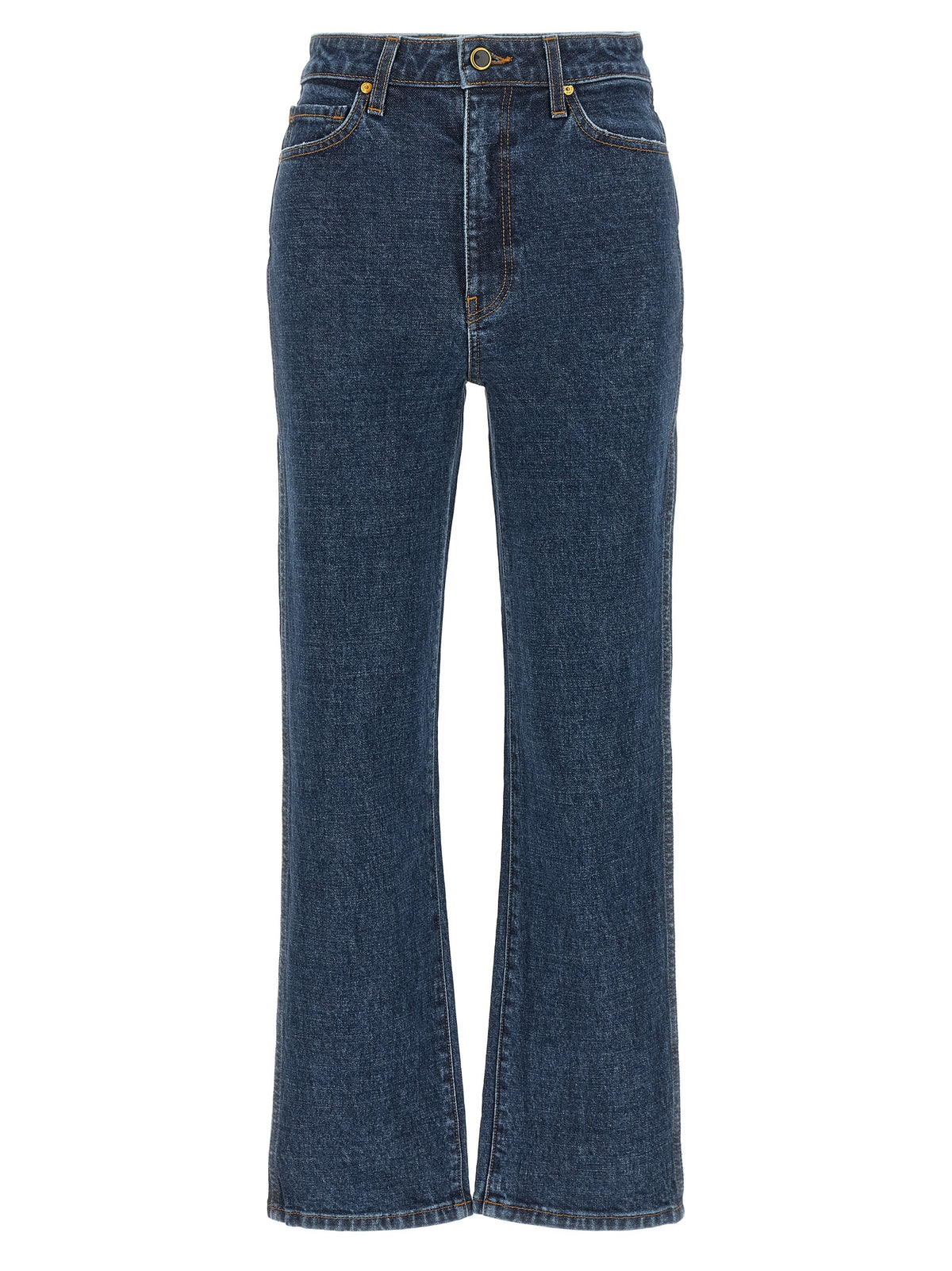 Khaite Blaue Baumwoll-Jeans mit ausgestelltem Bein