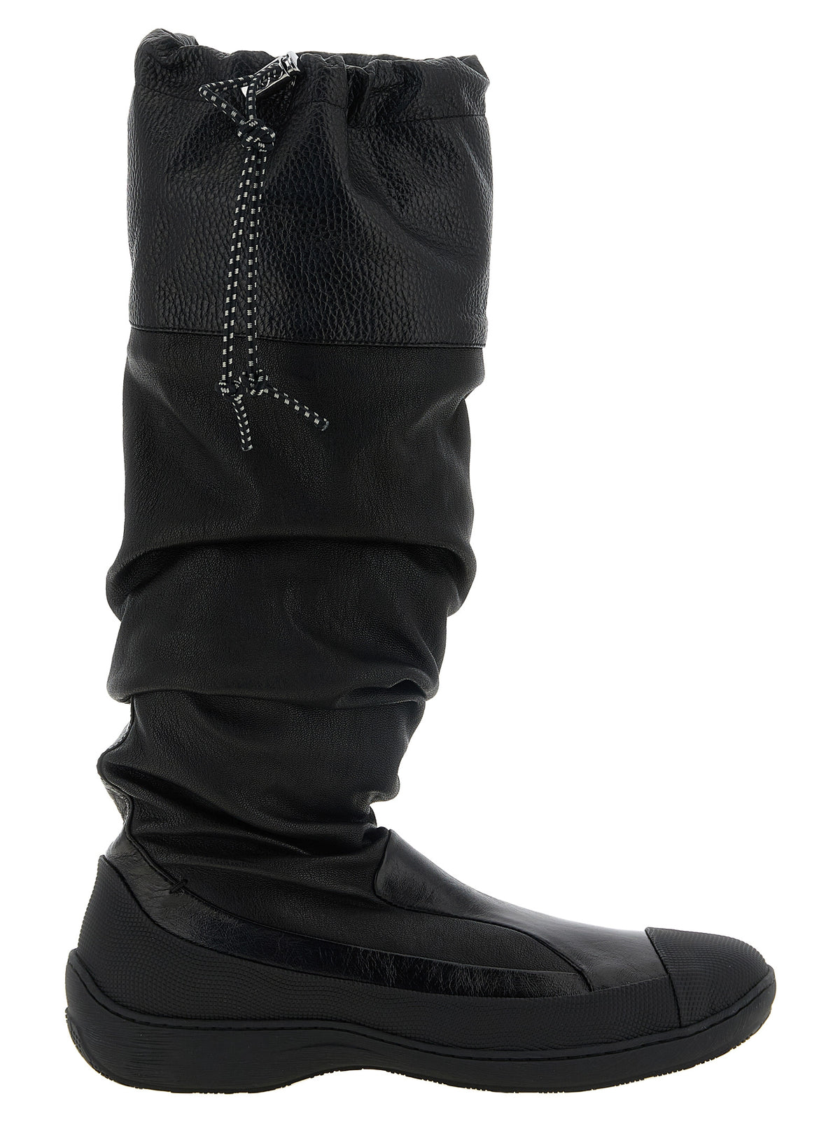 Kiko Kostadinov Schwarze Leder Overknee-Stiefel