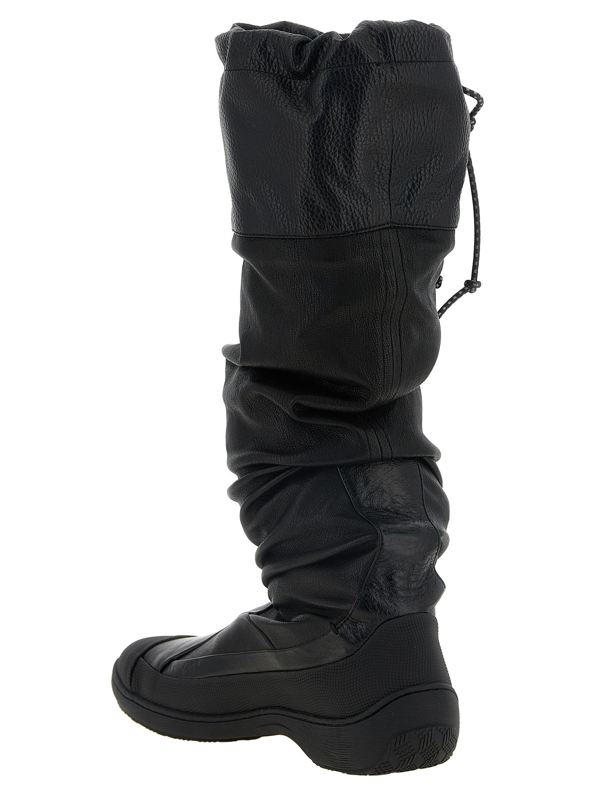 Kiko Kostadinov Schwarze Leder Overknee-Stiefel