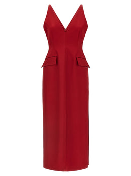 Sportmax Rotes Midikleid aus Acetat