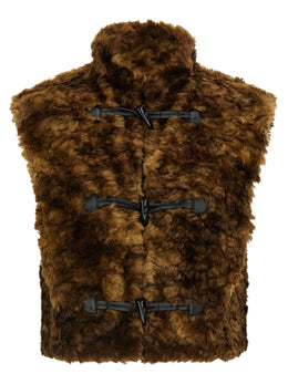 Isabel Marant Étoile Braune Marabou-Weste ohne Ärmel
