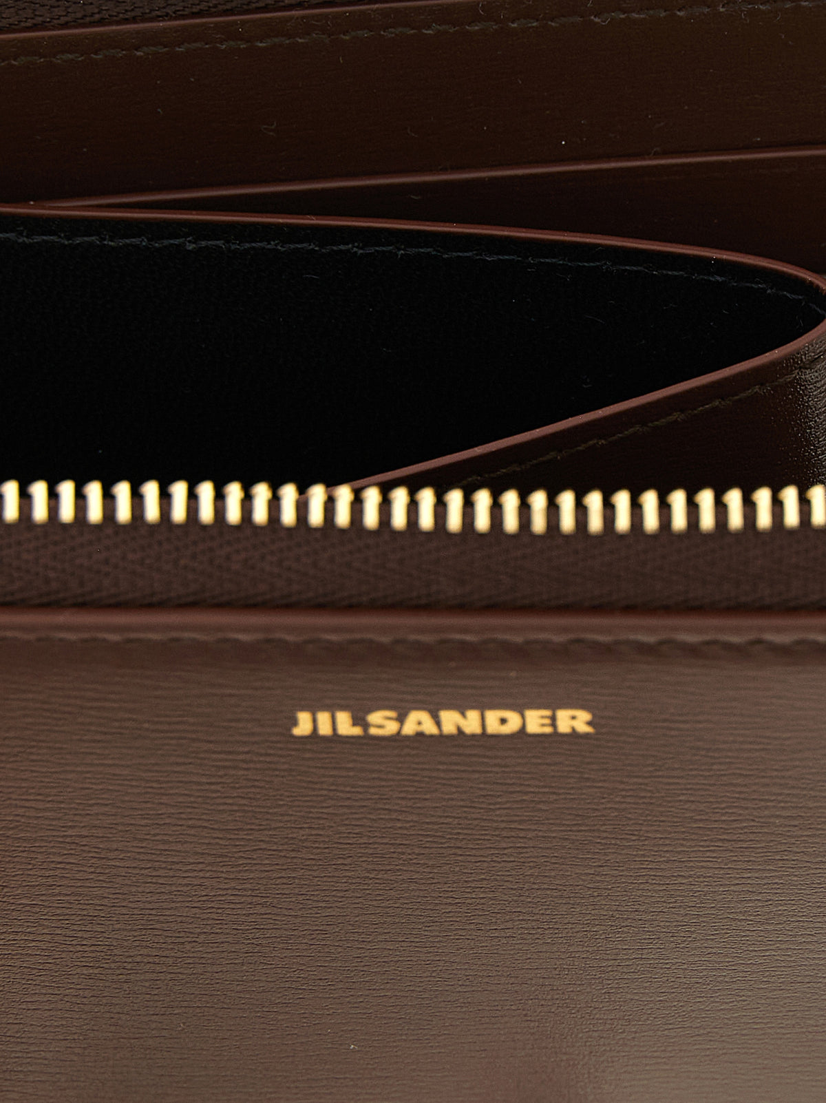 Jil Sander Braun Kalbsleder Kartenetui