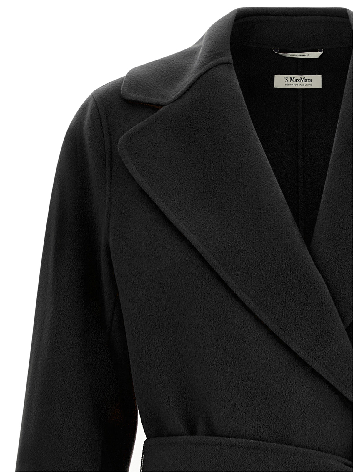 'S Max Mara Schwarzer Wollmantel