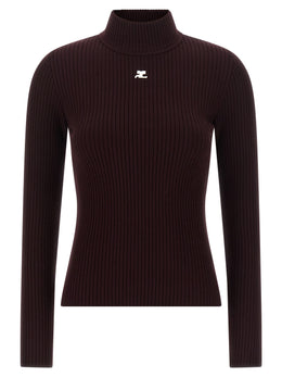 Courrèges Bordeaux Viskose Sweatshirt