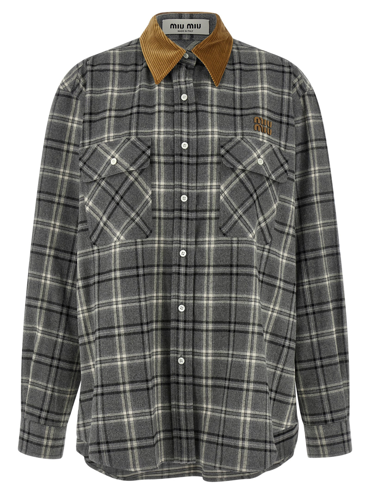 Miu Miu Graue Baumwollbluse