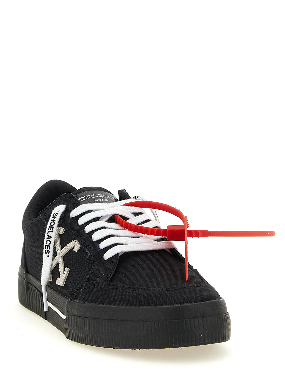 Off-White Zweifarbige Low-Top-Sneaker aus Baumwolle