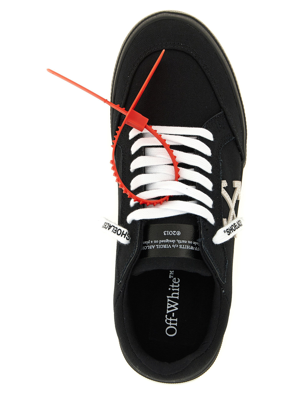 Off-White Zweifarbige Low-Top-Sneaker aus Baumwolle