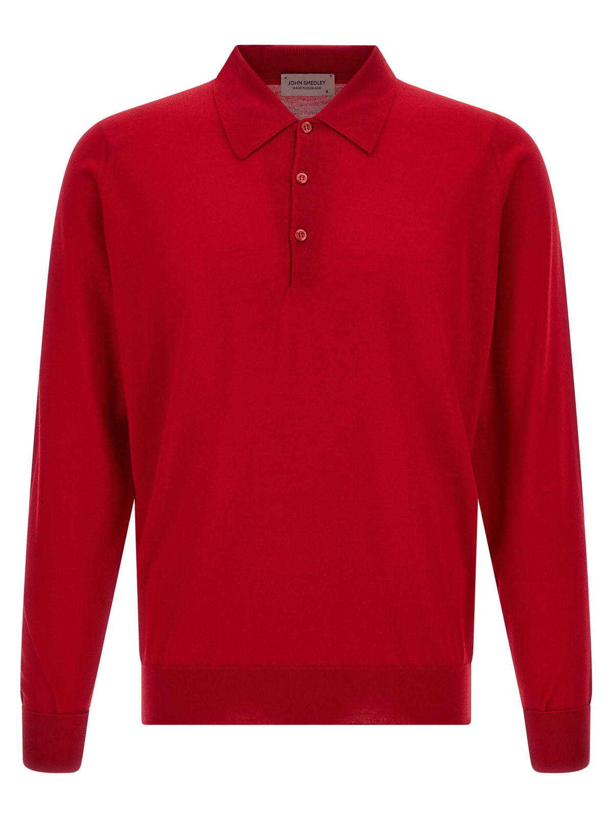 JOHN SMEDLEY Rotes Polohemd aus Merinowolle