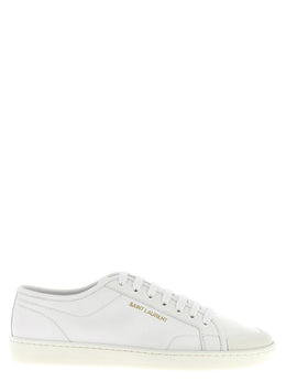 Saint Laurent Weiße Kalbsleder Low-Top-Sneaker